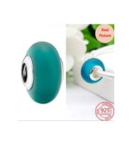 925 Ayar Mat Yeşil Murano Cam Charm