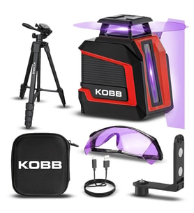 KOBB KBL30P 3.7V Li-ion Yatay 360° ve Dikey Otomatik Hizalamalı Mor Işık Profesyonel Lazer+Tripod