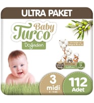 Baby Turco Doğadan Ultra Paket 3 Beden Bebek Bezi 112 Adet