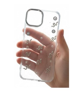 iPhone 15 Pro Uyumlu ?effaf Kurdele Desenli Yumu?ak Koruma K?l?f? � ?nce, Esnek, �izilmez Tasar?m, Kamera Korumal? ?effaf Telefon Kapak Snake