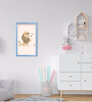 BK Home Sevimli Aslan Tasarımlı Dekoratif Mavi Ahşap Çerçeveli Çocuk Odası Tablo-2