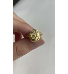 Ay Figürlü Ayarlı Tasarım Yüzük 925 Ayar