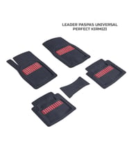 Üniversal 3D Paspas Leader Havuzlu Kırmızı Her Araca Uygun (Siyah-Kırmızı)