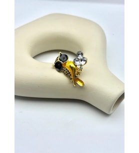Vip Gold Taşlı Baykuş Broş - 26brs29