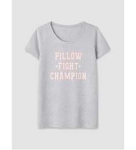 LCW DREAM Gri Bisiklet Yaka Baskılı Kadın Pijama Üst