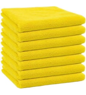 Premium Mikrofiber Temizlik Bezi, Sarı Renk, Makinede Yıkanabilir, Güçlü Toz Alma Özellikli, 20'li Paket