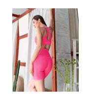 Neon Pembe Sırtı Çapraz Askılı Spor Büstiyer ( Sporcu Sütyeni )