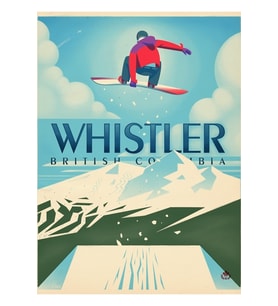 ""Snowboard Booter"" Whistler, Bc Seyahat Poster Tablo Ahşap Poster Dekoratif