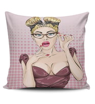Alkanhomes Pop Art Kızı Dijital Baskılı Kırlent Kılıfı