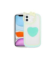 Apple iPhone 11 Uyumlu Kılıf Kedi Figürlü Transparan Pop Soketli Zore Ritmik Kapak (Turkuaz)