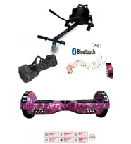 Elektrikli Kaykay Scooter Akıllı Denge Hoverboard + HoverKart + Çanta FULL LEDLİ EXTREM PAKET D13
