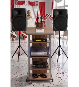 Lastvoice School Paket-2 Okul Tören Ses Sistemi Full Set (Hoparlör Anfi Mikrofon Stand)