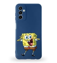 Samsung Galaxy M13 Uyumlu Lansman Kılıf Altı Kapalı İçi Kadife  Sünger Bob Tasarımlı  Kapak (Şeffaf)