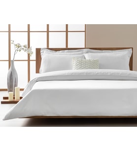 Modello Pamuk Saten Nakışlı King Size NEVRESIM TAKIMI 240x260 cm Beyaz