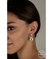 Swarovski Crystal Kadın Beyaz Sallantılı Gümüş Küpe