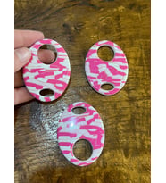 3 ADET DESENLİ TASARIM KOLYE KÜPE YAPIM BONCUĞU 4X4 CM (Pembe)