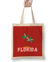 Florida Love Gift - Vintage Retro Rainbow Bez Çanta Uzun Saplı