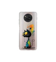Poco X3 ile Uyumlu Splash Kedi Tasarımlı Şeffaf Silikon Kılıf