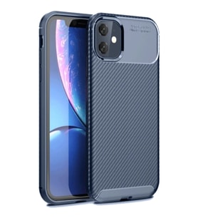 Apple iPhone 11 Kılıf Auto Focus Karbon Kapak - Lacivert