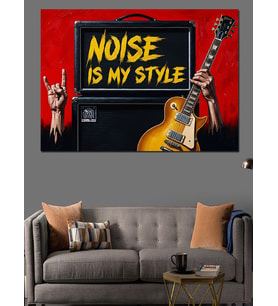 Gürültü Benim Tarzım Gitar Dekoratif Kanvas - Mdf Ahşap Tablo