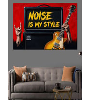 Gürültü Benim Tarzım Gitar Dekoratif Kanvas - Mdf Ahşap Tablo