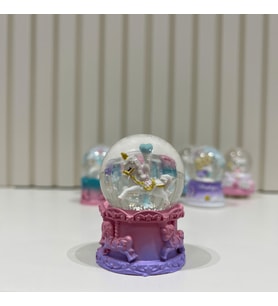 Unicorn Işıklı Mini Boy Kar Küresi Tky0381 (Pudra Pembe)