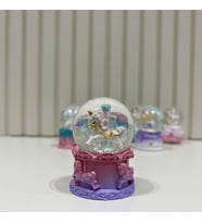 Unicorn Işıklı Mini Boy Kar Küresi Tky0381 (Pudra Pembe)