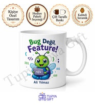 Bug Yazılı Komik Programcı Kupası Baskılı Bardak Yazılımcı Hediye Mug