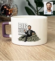 Kişiye Özel Karikatürlü Erkek Patron Lüks Fincan Doğum Günü Hediyesi