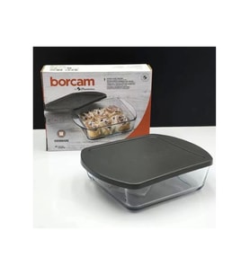 Paşabahçe 59854 Borcam Gri Kapaklı Fırın Tepsisi 21X16 cm