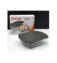 Paşabahçe 59854 Borcam Gri Kapaklı Fırın Tepsisi 21X16 cm
