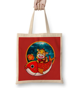 Happy Chinese New Year Year Of The Tiger GIFT 2022 Bez Çanta Uzun Saplı