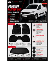 PEUGEOT PARTNER VAN2019+ HAAVUZLU 1999-2008 Araca Özel 3D Paspas + 3D Bagaj Havuzu