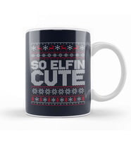 So Elfin Cute Christmas Knit Pattern Kupa Bardak Porselen