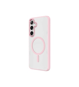 Samsung Galaxy S24 Uyumlu Kılıf M-safe Şarj Özellikli Zore Krom M-safe Silikon Kapak (Pembe)