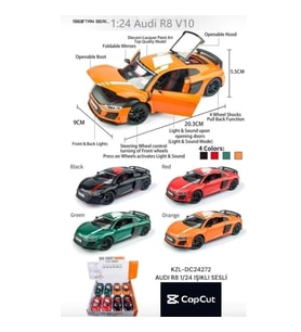 Audi R8 1:24 Işıklı Sesli Kapı Açılır Model Araç DC24272