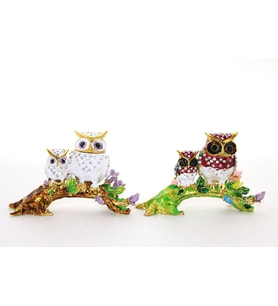 Swarovski Dal Üstünde 2'li Baykuş