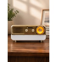 Meier MD-1314BT Gold Nostaljik Radyo - Bluetooth 5.4, Girişli, Şarjlı Retro Görünümlü Hi-Fi Hoparlör