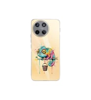 Realme 11 ile Uyumlu Splash Bukalemun Tasarımlı Şeffaf Silikon Kılıf