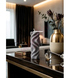 Mumelia Candles Sonsuz Döngü - Doğal Soya Dekoratif Mum - Gri