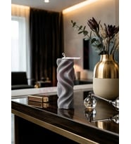 Mumelia Candles Sonsuz Döngü - Doğal Soya Dekoratif Mum - Gri