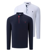 İKİLİ SET V4009 DEWBERRY ERKEK SWEATSHIRT-BEYAZ-LACİVERT