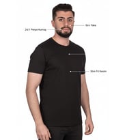 Basic Erkek Tişört %100 Pamuk Slim Fit Bisiklet Yaka – Rahat & Şık