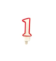 Bir Rakamlı Doğum Günü Pasta Mumu ( 7X3) cm - Sayılı Mum - Pasta Süsü 
