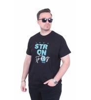 Starbattal Erkek Büyük Beden Sıfır Yaka Tişört Strong 26154 SIYAH