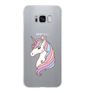 Samsung Galaxy S8 Kapak Unicorn Tasarımlı Şeffaf Silikon Kılıf