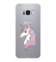 Samsung Galaxy S8 Kapak Unicorn Tasarımlı Şeffaf Silikon Kılıf