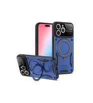Apple İphone 15 Pro Joy Lens Standlı Kapak - Lacivert