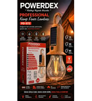 Powerdex PD-572 Solar Şarjlı Kamp Feneri Uzaktan Kumandalı LED Kamp Lambası Askılı Taşınabilir Işık