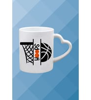 Basketboll Temalı Basket Sever Kalpli Kulp Kupa Bardak Çay Kahve Fincanı-6